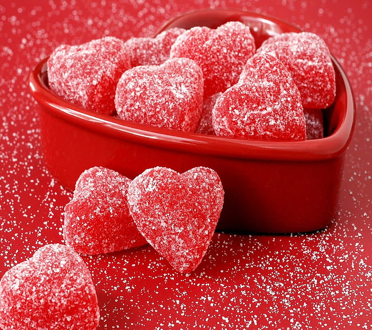 unhealthy eating, sweet, candy heart, valentines day  holiday Free HD Wallpaper