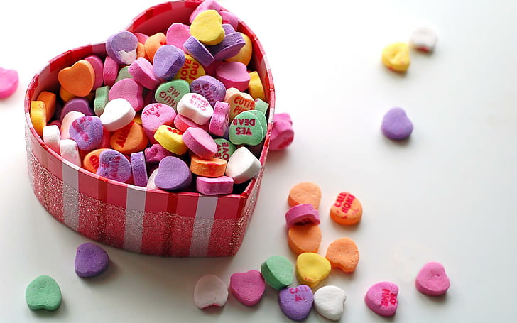 Valentine Sweetheart Candy, 2560x1600, heart, photography,, lot, Free HD Wallpaper