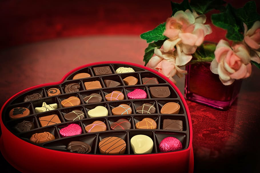 Valentine's Day Candy Chocolate, indoors, no people, red, decoration Free HD Wallpaper