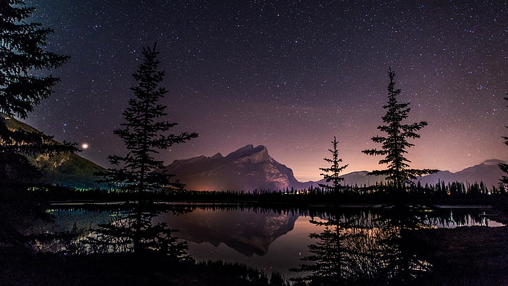 Banff National Park Photography, alberta, tranquil scene, galaxy, sky Free HD Wallpaper