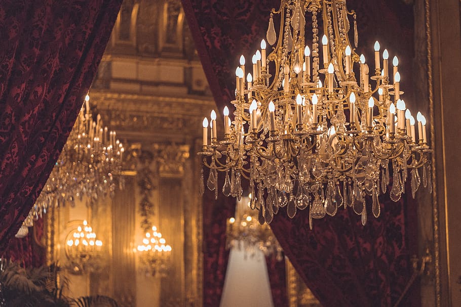 Blue Chandelier, in a row, luxury, furniture, jewel