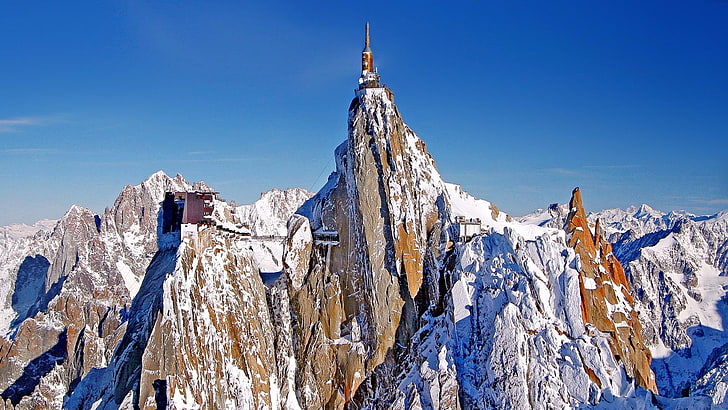 Chamonix France Winter, snow, snowcapped mountain, ridge, massif Free HD Wallpaper