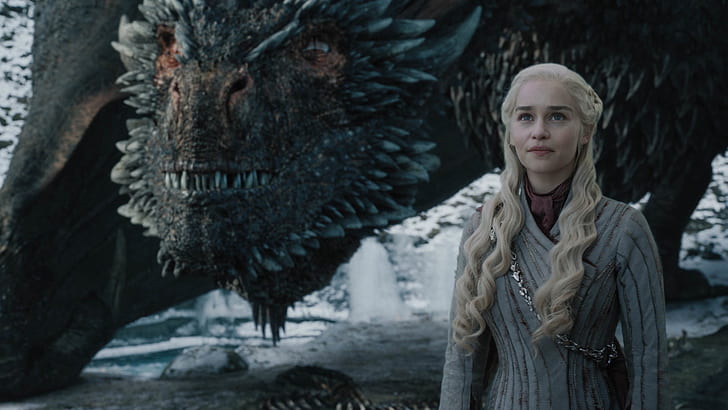 Emilia Clarke Game Thrones, emilia clarke, drogon game of thrones, tv show, daenerys targaryen