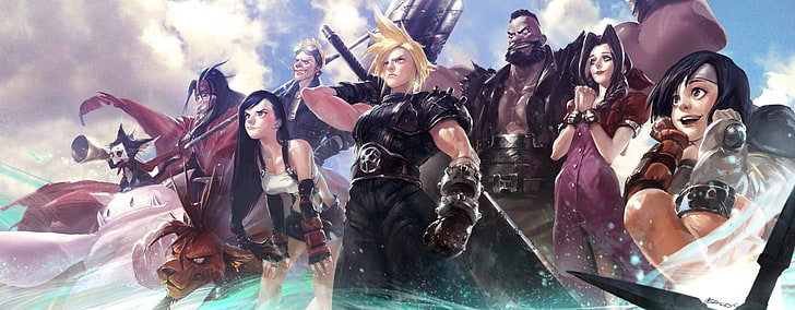 FF7 Remake Characters Aerith, vincent valentine, red xiii, cid highwind, final fantasy vii Free HD Wallpaper