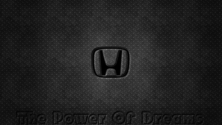 Honda Vtec Logo, closeup, black background, metal, textile Free HD Wallpaper
