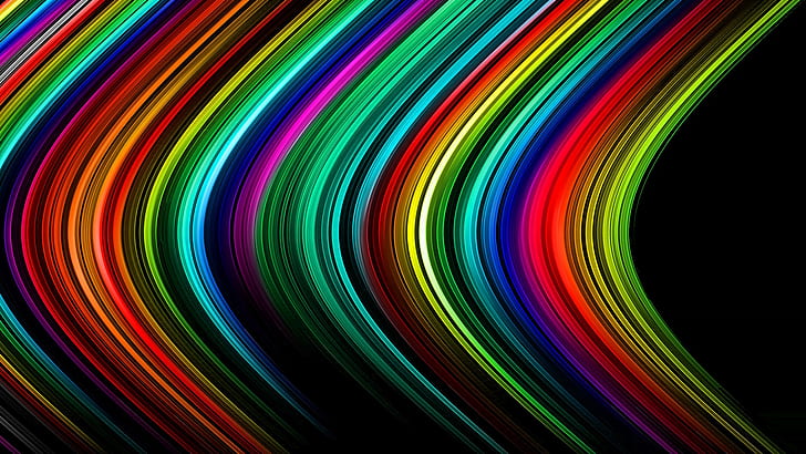 Indigo Rainbow, wave, purple, artwork, abstract Free HD Wallpaper