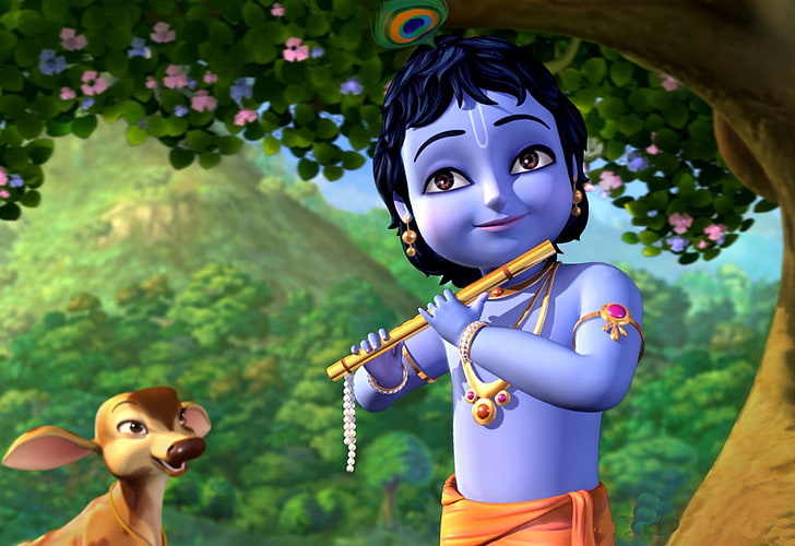 Krishna Cartoon Photo, krishna, little krishna, tv show Free HD Wallpaper