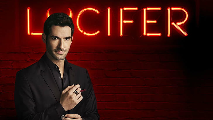 Lucifer Morningstar TV Show Seasons, text, males, adult, neon Free HD Wallpaper