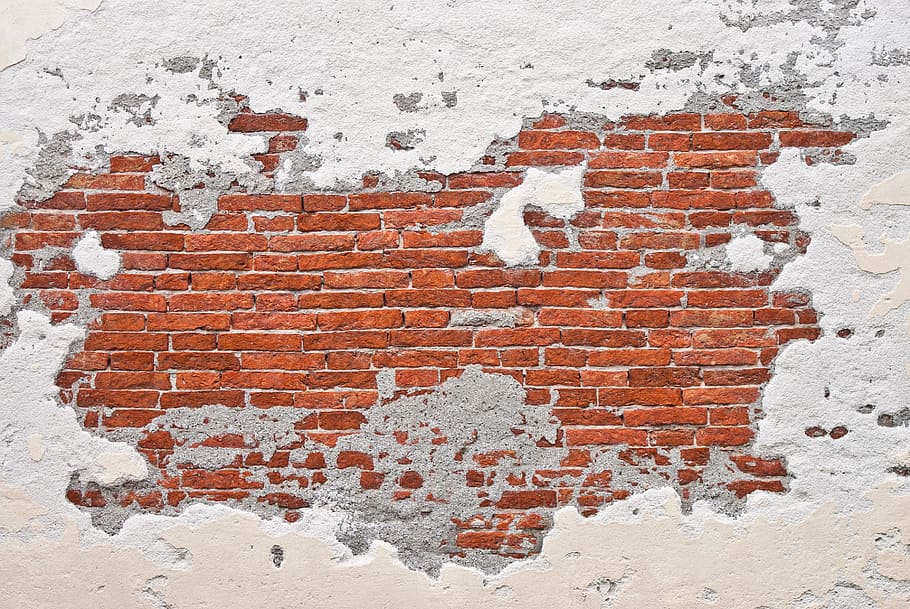 Paint Brick, damaged, wall  building feature, weathered, peeling off Free HD Wallpaper