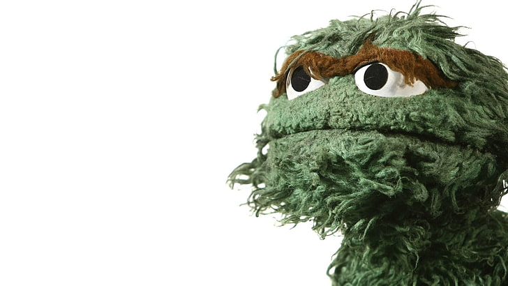 Sesame Street Characters Oscar, green color, disguise, white background, representation Free HD Wallpaper