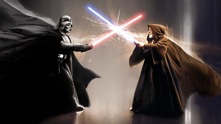 Star Wars a New Hope Obi-Wan vs Darth Vader, performance, star, black color, adult Free HD Wallpaper