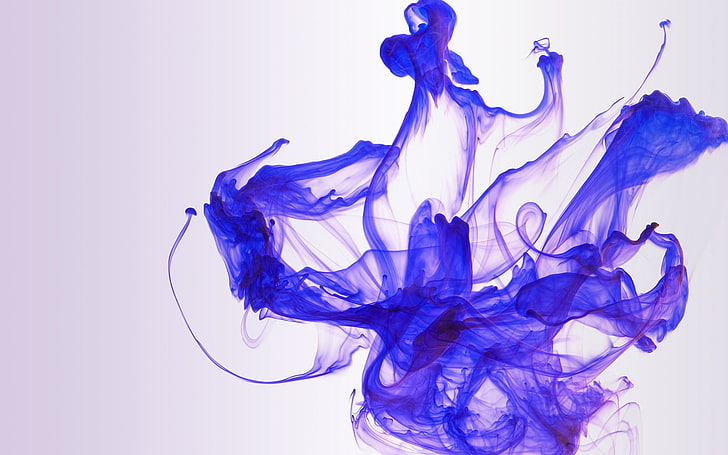 Abstract Ink Water, blurred motion, abstract, colors, white background Free HD Wallpaper