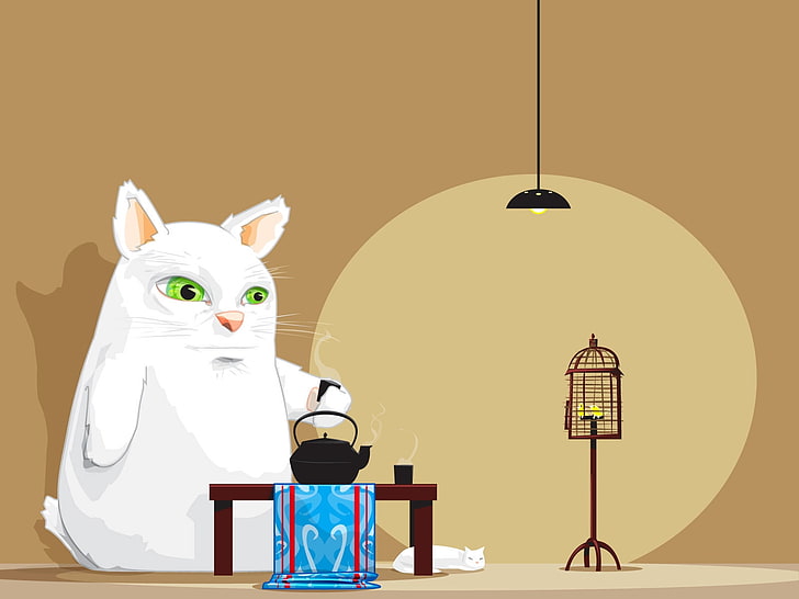 Afternoon Tea London, mammal, vector, characters, concepts Free HD Wallpaper