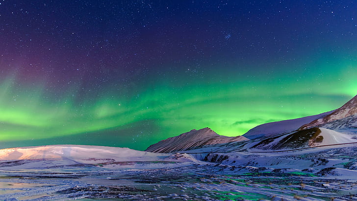 Aurora Borealis Arctic, polar lights, starry sky, northern lights, night sky Free HD Wallpaper