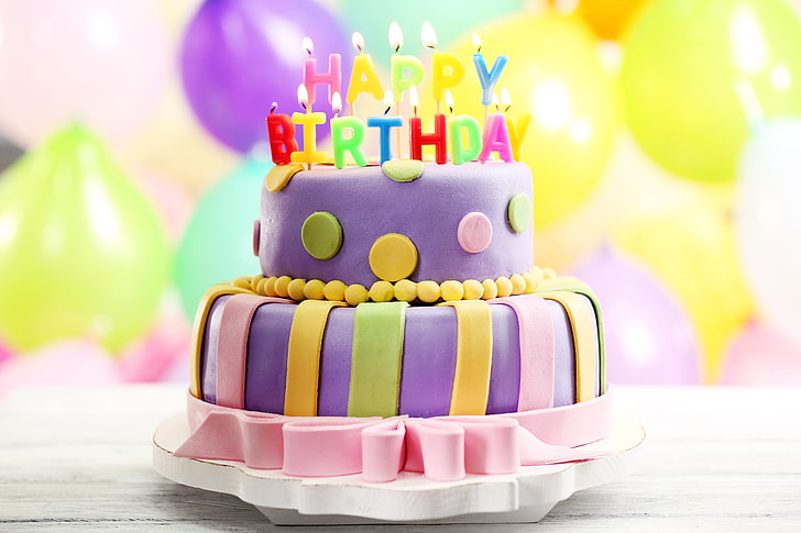 Beautiful Birthday Cake, food, indoors, snack, party  social event Free HD Wallpaper