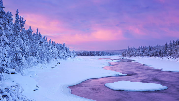 Bing Snow Sunset, nature, freezing, water, sky Free HD Wallpaper