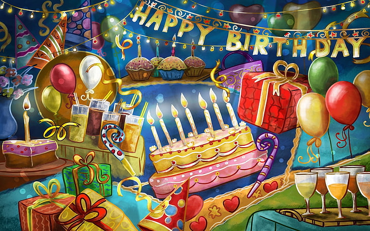 Birthday Balloons, choice, happy, traveling carnival, celebration Free HD Wallpaper