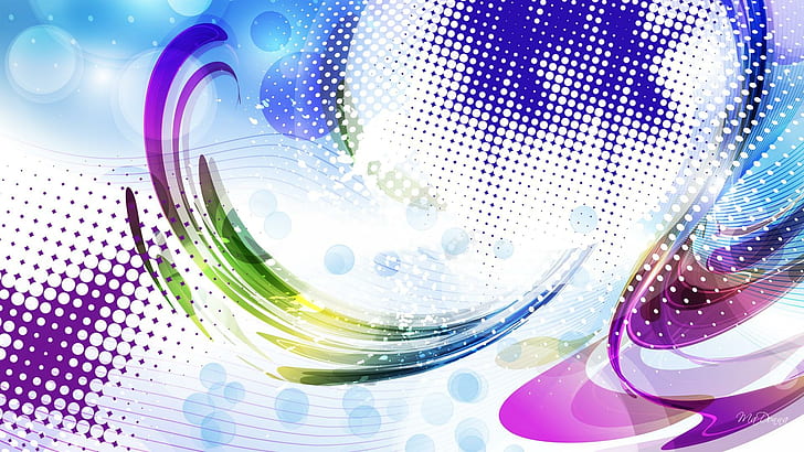 Bright Colored, bright, 3d and abstract, swirl, colorful Free HD Wallpaper