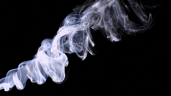 Color Weed Smoke, abstract, jellyfish, black color, flame Free HD Wallpaper