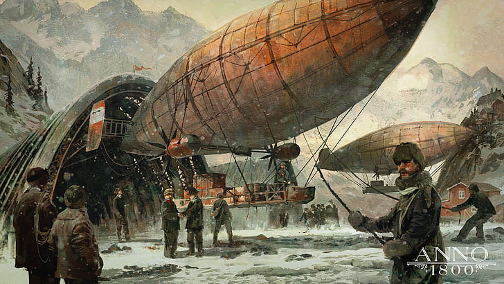 Concept Art Portrait, arctic, airships, ubisoft, anno 1800 Free HD Wallpaper