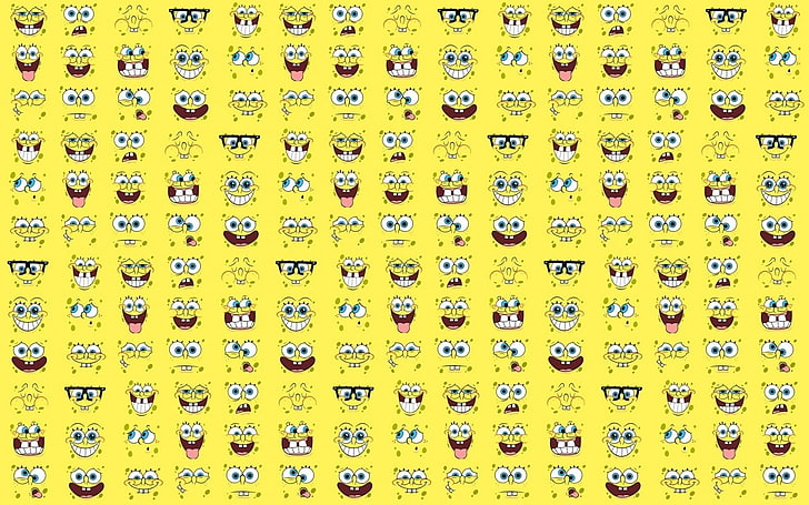 Cool Spongebob, arrangement, day, repetition, multi colored Free HD Wallpaper