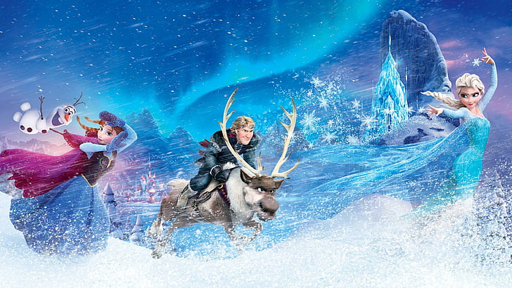 Disney Frozen Elsa and Anna Moving, frozen, olaf frozen, movie, sven frozen Free HD Wallpaper