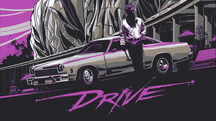 Drive Movie Quotes, transportation, parking, purple, car Free HD Wallpaper