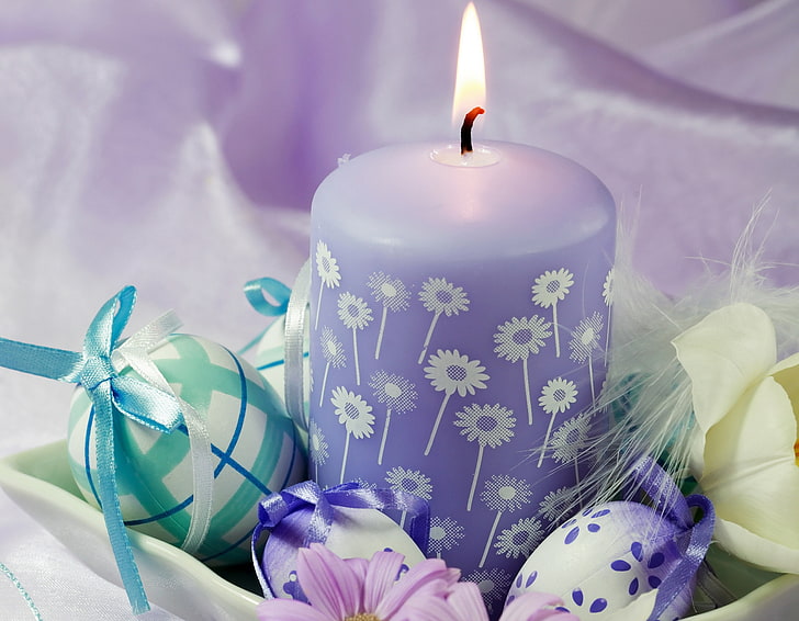 Easter Candles Catholic, floral pattern, birthday, nature, indoors Free HD Wallpaper