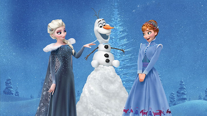 Frozen Elsa Anna and Olaf, olafs frozen adventure, movie, elsa frozen, anna frozen Free HD Wallpaper