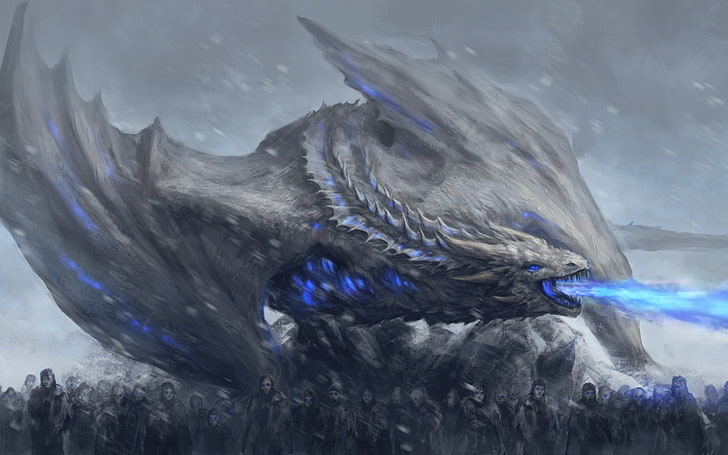 Game of Thrones Undead Dragon, animal wildlife, white walker, zombies, one animal Free HD Wallpaper