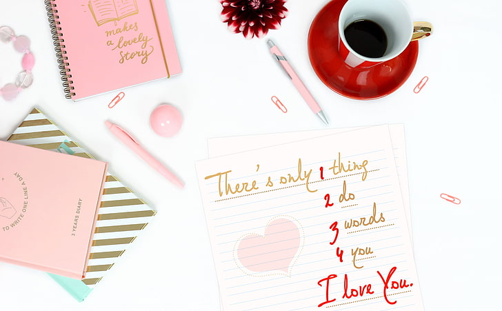 Girly Fonts, drink, love, mug, book Free HD Wallpaper