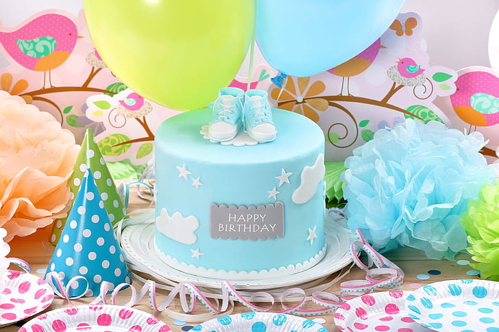 Happy Birthday Wishes, food, decoration, baked, confetti Free HD Wallpaper