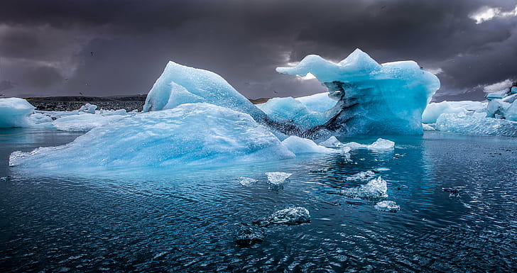 Iceland Glacier Rivers, blue, antarctica, sea, jokulsarlon Free HD Wallpaper