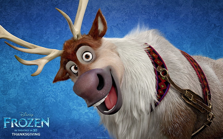 Kristoff Frozen, mouth open, sven, illustration, humor Free HD Wallpaper