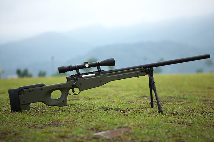 L96 Sniper, hunting, land, field, war Free HD Wallpaper