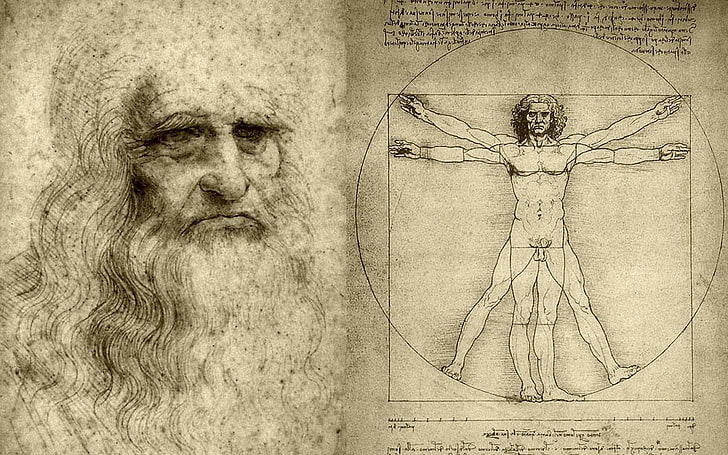 Leonardo da Vinci Inventions, contemplation, emotion, characters, men Free HD Wallpaper