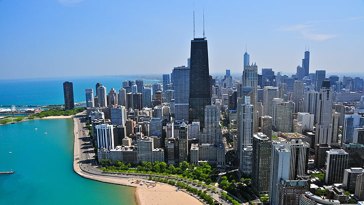 Most Dangerous Gang in Chicago, aerial photography, ilinois, spire, daytime Free HD Wallpaper