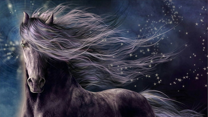 Mythical Horse Creatures, horse, sky, fantasy art, darkness Free HD Wallpaper