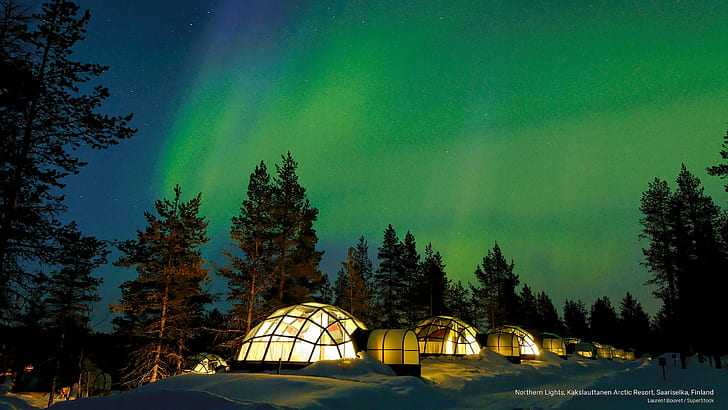Northern Lights, winter, saariselka, finland, arctic Free HD Wallpaper