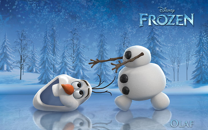 Olaf Frozen Summer, western script, nature, winter, tree Free HD Wallpaper