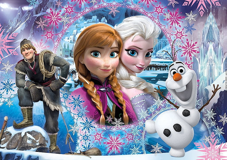 Olaf Puzzle, blue, winter, frozen 2013, frozen Free HD Wallpaper