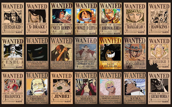 One Piece Wanted, luffy, anime, d, art Free HD Wallpaper