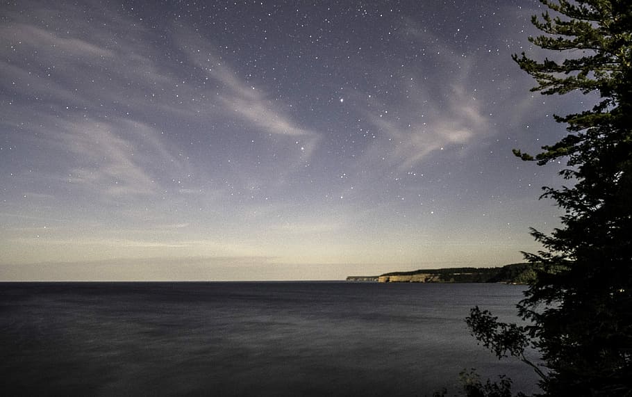 Pictured Rocks National Lakeshore Pure Michigan, astrophotography, lake superior, michigan, photos Free HD Wallpaper