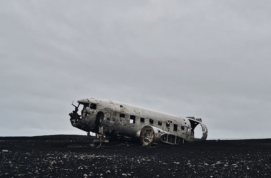 Plane About to Crash, lonely, black, mode of transport, outside Free HD Wallpaper