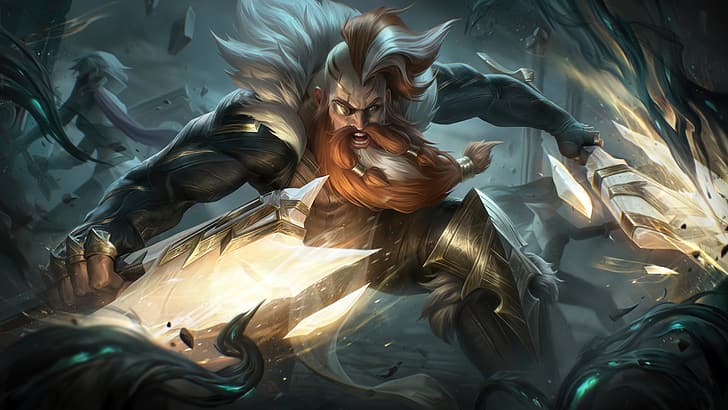 Pyke, olaf league of legends, viking, sentinel, league of legends Free HD Wallpaper