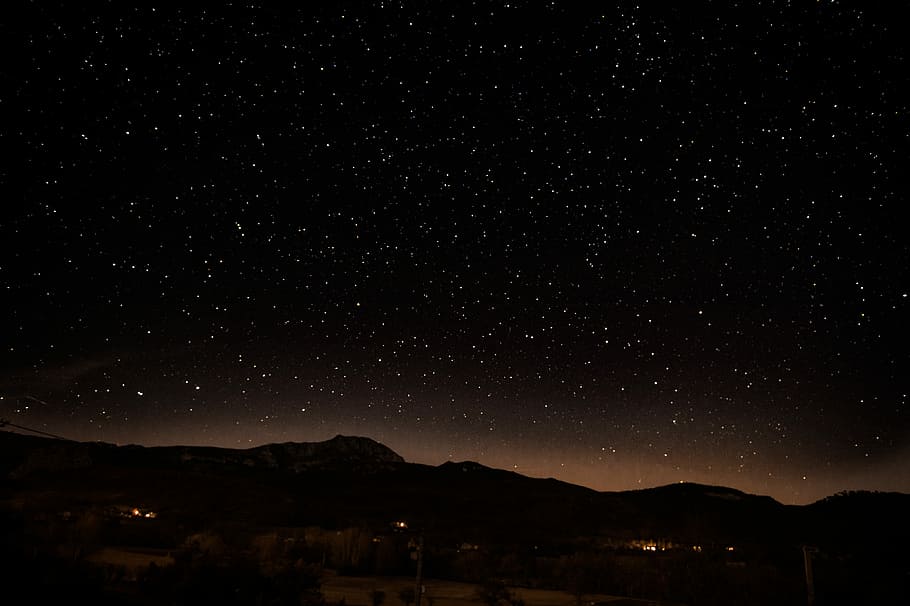 silhouette, beauty in nature, nature, star field