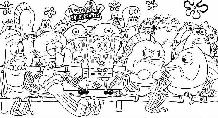 spongebob, squarepants, cartoon, family Free HD Wallpaper