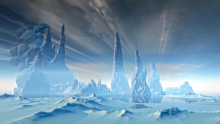 Ultra HD Cool, fantasy art, freezing, artwork, winter