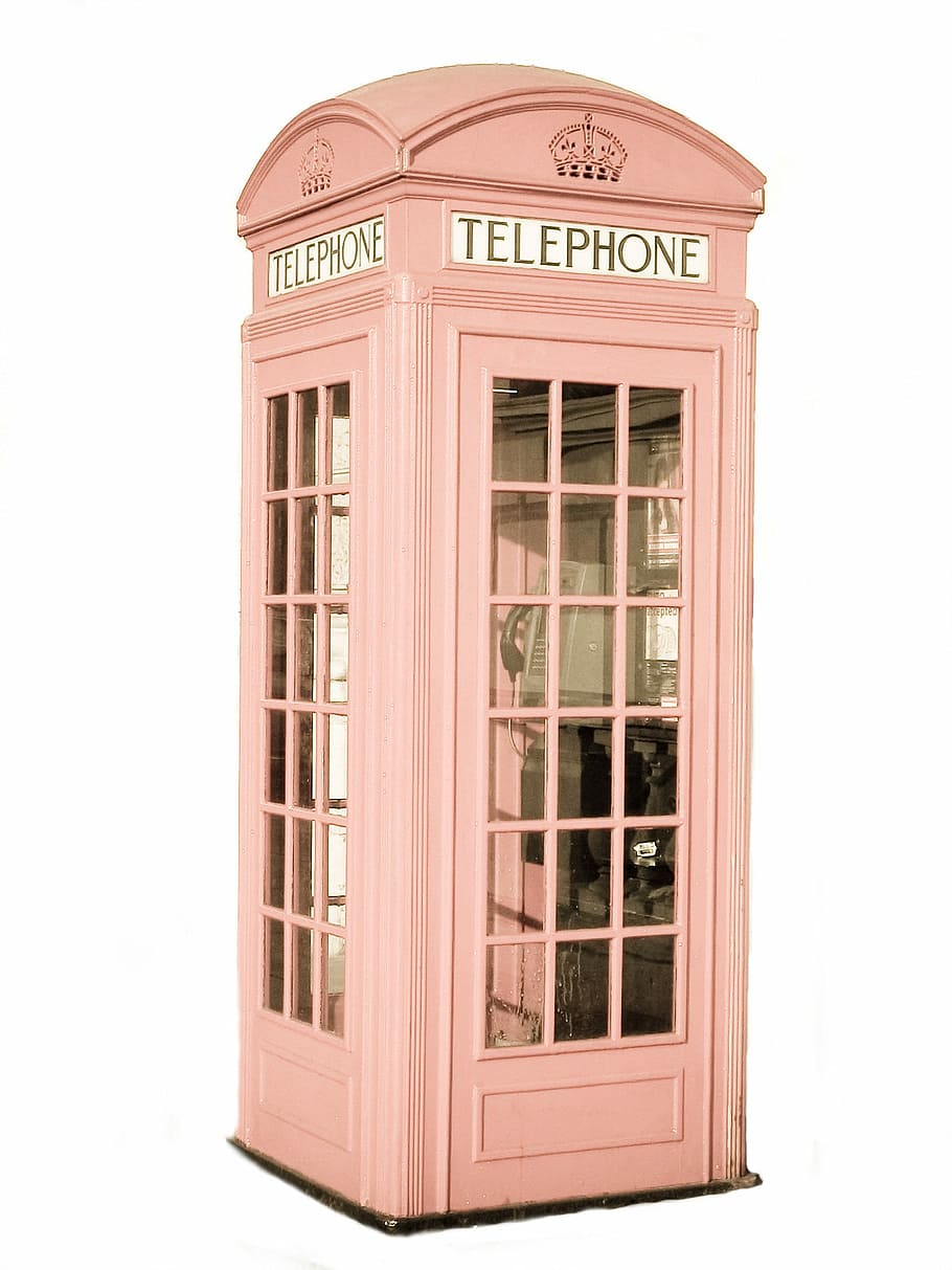 Vintage Telephone Booth, single object, to call, english, communication Free HD Wallpaper