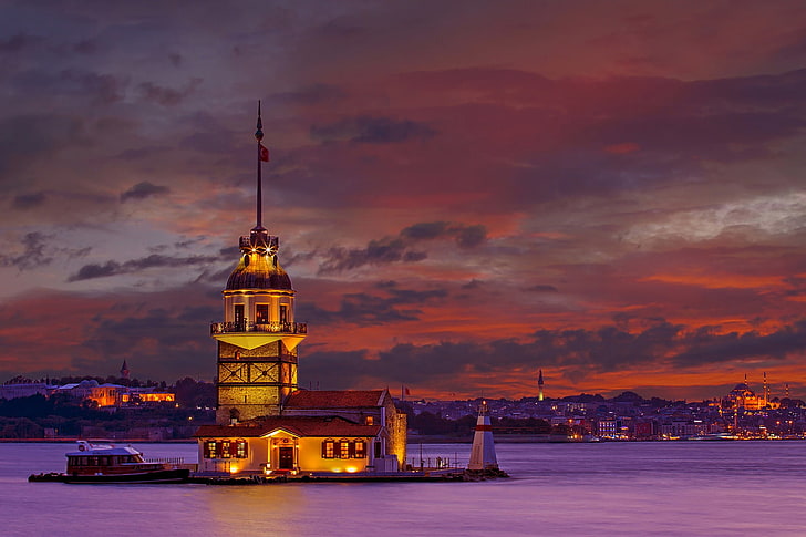 Blue Mosque Istanbul Turkey, no people, leanders tower, hagia sophia, spire Free HD Wallpaper